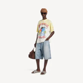 Ανδρικό T-shirt με έντονο σχέδιο tie dye και μεσαία εφαρμογή σε λευκό χρώμα