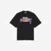 Ανδρικό T-shirt με σχέδιο αυτοκόλλητων για αυτοκίνητα, μεσαία εφαρμογή, σε μαύρο χρώμα