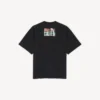 Ανδρικό T-shirt με σχέδιο αυτοκόλλητων για αυτοκίνητα, μεσαία εφαρμογή, σε μαύρο χρώμα