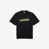 Ανδρικό T-shirt με σχέδιο «messy spray» και μεσαία εφαρμογή, σε μαύρο χρώμα