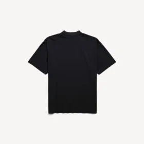 Ανδρικό T-shirt με σχέδιο «messy spray» και μεσαία εφαρμογή, σε μαύρο χρώμα