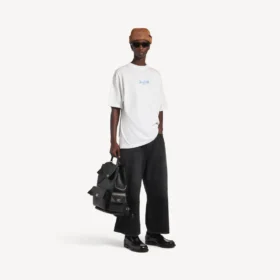 Ανδρικό T-shirt με σκίτσο και μεσαία εφαρμογή σε λευκό χρώμα