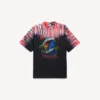 Ανδρικό T-shirt με τεχνική «extreme tie dye» και μεσαία εφαρμογή σε μαύρο χρώμα