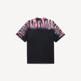 Ανδρικό T-shirt με τεχνική «extreme tie dye» και μεσαία εφαρμογή σε μαύρο χρώμα