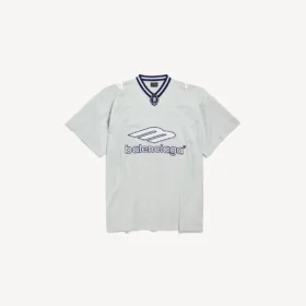 Ανδρικό T-shirt ποδοσφαίρου 3b με V-neck, oversized, σε γκρι/λευκό