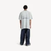 Ανδρικό T-shirt ποδοσφαίρου 3b με V-neck, oversized, σε γκρι/λευκό