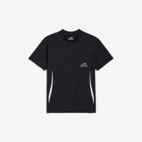 Ανδρικό τεχνικό T-shirt με κοντά μανίκια σε μπλε ναυτικό/λευκό