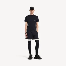 Ανδρικό τεχνικό T-shirt με κοντά μανίκια σε μπλε ναυτικό/λευκό