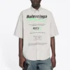 Ανδρικό βαμβακερό πουκάμισο Balenciaga με φαρδιά μανίκια και κοντό μανίκι, γκρι 664627TKM102967