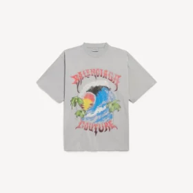 Ανδρικό vintage oversized T-shirt σε στυλ σέρφερ σε γκρι χρώμα Balenciaga