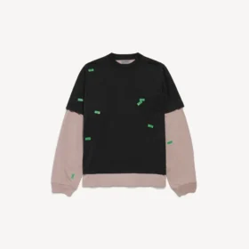 Ανδρικό υβριδικό διπλό T-shirt 520 stickers σε μαύρο/πράσινο