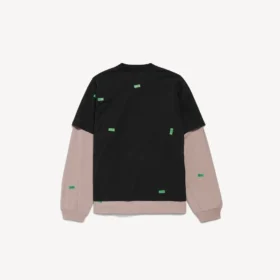 Ανδρικό υβριδικό διπλό T-shirt 520 stickers σε μαύρο/πράσινο