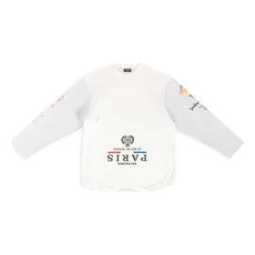 Αντεστραμμένο T-shirt με μακριά μανίκια «Λευκό» 698155TMVC99000