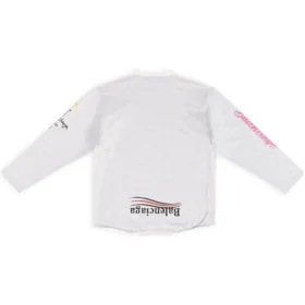 Αντεστραμμένο T-shirt με μακριά μανίκια «Λευκό» 698155TMVC99000