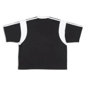 Αθλητικό T-shirt B με φαρδιά γραμμή «Μαύρο Λευκό» 699182TMVC41070