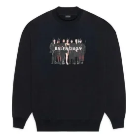 Αυθεντικό φούτερ Balenciaga με στρογγυλό λαιμό “Μαύρο” 652981TIVA21000