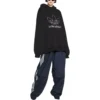 Balenciaga x adidas Φούτερ με κουκούλα και λογότυπο Oversized “Black White” 712396TNVA91070