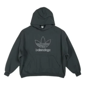 Balenciaga x adidas Φούτερ με κουκούλα και λογότυπο, υπερμεγέθη “Πράσινο Λευκό” 712396TNVA93775