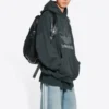 Balenciaga x adidas Φούτερ με κουκούλα και λογότυπο, υπερμεγέθη “Πράσινο Λευκό” 712396TNVA93775