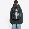 Balenciaga x adidas Φούτερ με κουκούλα και λογότυπο, υπερμεγέθη “Πράσινο Λευκό” 712396TNVA93775