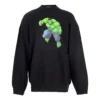 Balenciaga x Marvel Φούτερ από βαμβάκι με στρογγυλό λαιμό και σχέδιο Hulk «Μαύρο» 671125TLV581000