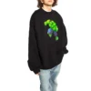 Balenciaga x Marvel Φούτερ από βαμβάκι με στρογγυλό λαιμό και σχέδιο Hulk «Μαύρο» 671125TLV581000