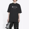 Balenciaga x PlayStation Crossover PS5 με αλφαβητικό γεωμετρικό μοτίβο, κοντομάνικο, unisex, μαύρο 651795TKVF31070