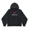 Balenciaga x Puma Φούτερ με κουκούλα, μεσαία εφαρμογή “Black Faded” 767877TTVA41041