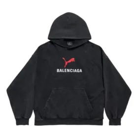Balenciaga x Puma Φούτερ με κουκούλα, μεσαία εφαρμογή “Black Faded” 767877TTVA41041