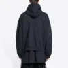 Balenciaga x THE SIMPSONS Φούτερ με κουκούλα από βαμβάκι, φαρδιά γραμμή “Black” 674986TLVG81000