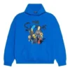 Balenciaga x THE SIMPSONS Φούτερ με κουκούλα από βαμβάκι, φαρδιά γραμμή “Blue” 674986TLVG84210