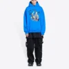 Balenciaga x THE SIMPSONS Φούτερ με κουκούλα από βαμβάκι, φαρδιά γραμμή “Blue” 674986TLVG84210