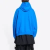 Balenciaga x THE SIMPSONS Φούτερ με κουκούλα από βαμβάκι, φαρδιά γραμμή “Blue” 674986TLVG84210