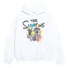Balenciaga x THE SIMPSONS Φούτερ με κουκούλα από βαμβάκι, φαρδιά γραμμή “Λευκό” 675003TLVG89016