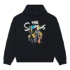 Balenciaga x THE SIMPSONS Φούτερ με κουκούλα από βαμβάκι, φαρδιά γραμμή “Μαύρο” 675003TLVG81000