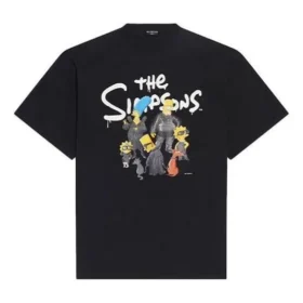 Balenciaga x THE SIMPSONS Υπερμεγέθη βαμβακερό T-shirt «Μαύρο» 676589TLVG71000
