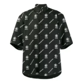 Balenciaga x WFP Πουκάμισο με κοντά μανίκια και τετράγωνη πλάτη «Μαύρο-Λευκό» 602026TIL251070
