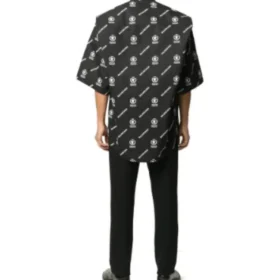 Balenciaga x WFP Πουκάμισο με κοντά μανίκια και τετράγωνη πλάτη «Μαύρο-Λευκό» 602026TIL251070
