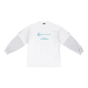 Balenciaga x WFP T-shirt με διπλά μανίκια «Λευκό» 698089TMVL29086