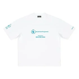 Balenciaga x WFP T-shirt, μέτρια εφαρμογή, «Λευκό» 612966TMVL29086