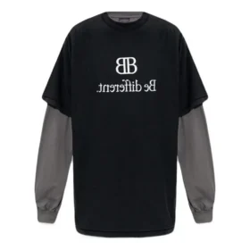 BB Be Different Patched Long Sleeve T-Shirt «Black Grey» 720407TNVV31070