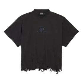 BB Κλασικό κοντό T-shirt Balenciaga Oversized «Μαύρο» 783399TQVS81083