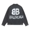 BB Μπουφάν από τζιν με σπρέι, Large Fit “Dark Grey White” 678354TIWA21440