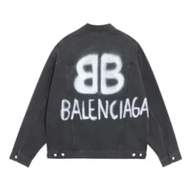 BB Μπουφάν από τζιν με σπρέι, Large Fit “Dark Grey White” 678354TIWA21440