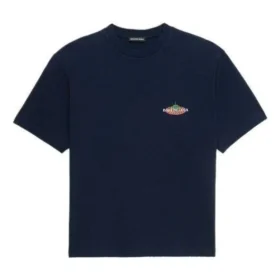 Bonjour Balenciaga Βαμβακερό T-shirt με στρογγυλό λαιμό “Navy” 594579THV608065