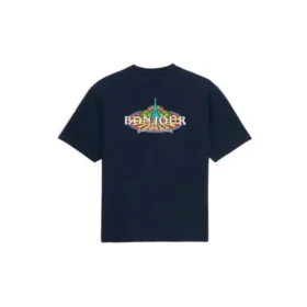 Bonjour Balenciaga Βαμβακερό T-shirt με στρογγυλό λαιμό “Navy” 594579THV608065