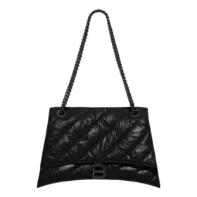Crush Μεσαία τσάντα με αλυσίδα, καπιτονέ “Black” 716393210IY1000
