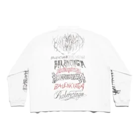 DIY μεταλλικό T-shirt με μακριά μανίκια, μέτρια εφαρμογή «Λευκό Μαύρο Κόκκινο» 699191TPVO29065
