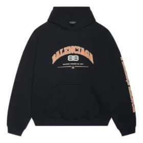 Φούτερ με κουκούλα Balenciaga, φαρδιά γραμμή «Black» 674986TLVJ21074