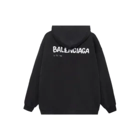 Φούτερ με κουκούλα Balenciaga με χειροποίητο σχέδιο, μεσαία εφαρμογή «Μαύρο» 600583TOVO61070